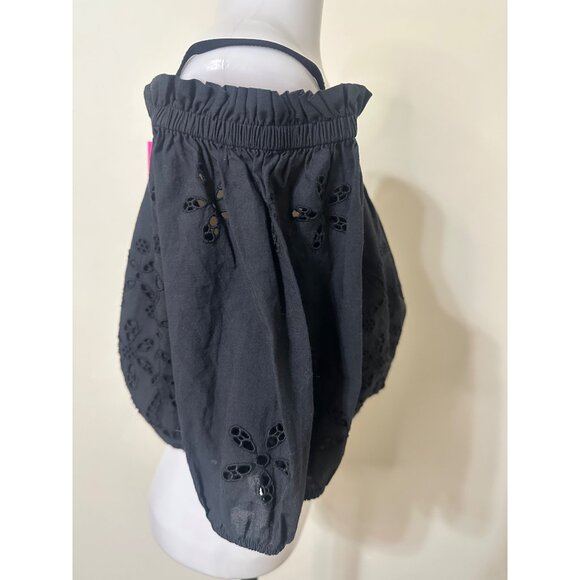 Lilly Pulitzer Penley Onyx Calypso Eyelet Crop Top Large NWT - Picture 3 of 9